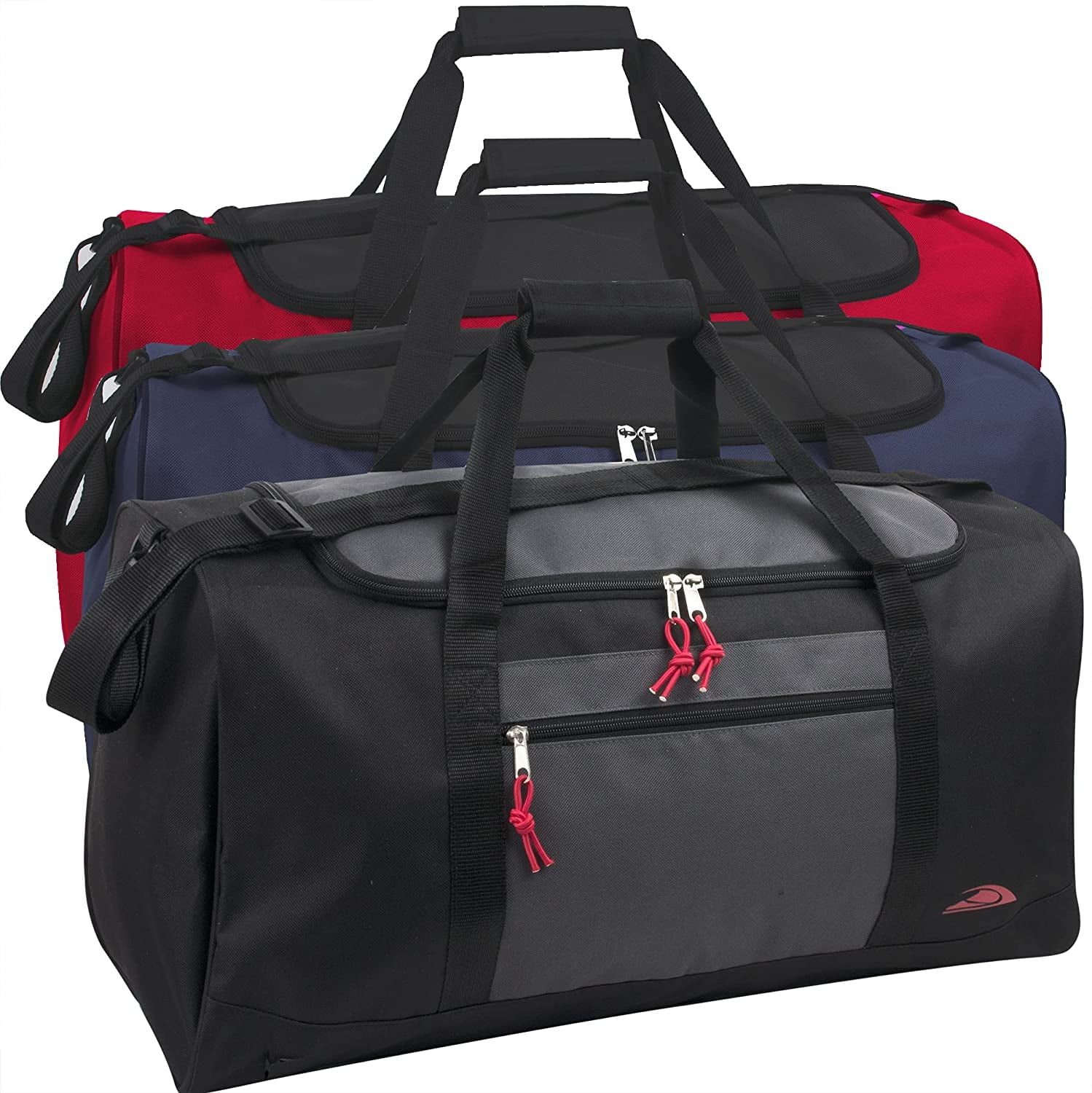 24 Pack 55 Liter, 24 Inch Wholesale Duffle Gym Bags in Bulk for Men and Women, Travel, Sports