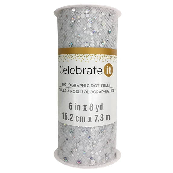 24 Pack: 6" Holographic Dot Tulle by Celebrate It