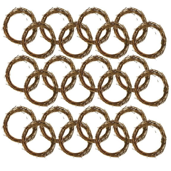 6" Natural Grapevine Wreath by Ashland - Ready-to-Decorate Rustic Home Decor for Weddings - Birthdays - Parties - and Holidays - Bulk 24 Pack