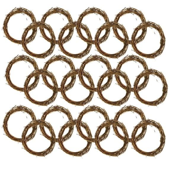 6" Natural Grapevine Wreath by Ashland - Ready-to-Decorate Rustic Home Decor for Weddings - Birthdays - Parties - and Holidays - Bulk 24 Pack