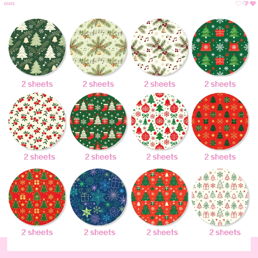 24 Pack 6x6 Inch Christmas Decoration Special Paper, Single-Sided ...