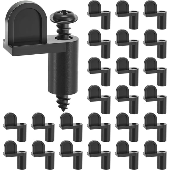 24 Pack 7/16 in Nylon Window Screen Clip with Screws Offset Clips for Fastens Storm Window Storm Panels Screen Door Clips Black