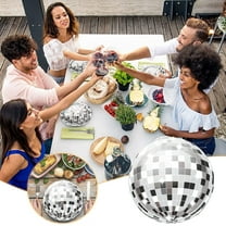 24-Pack 70s Shimmer Disposable Plates, 7 Inch Glitter Party Paper Trays, Disco Theme Dinnerware, Waterproof Retro Decor, Birthday Wedding Supplies