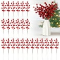 thumbnail image 1 of 24 Pack 8 Inch Christmas Faux Picks Winter Berry Sprigs, Artificial Red Berries Stems Ornaments for Christmas Tree DIY Crafts Wreath Garland Decor by&nbsp;posdfud, 1 of 9