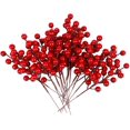 thumbnail image 1 of 24 Pack 8 Inch Christmas Faux Picks Winter Berry Sprigs, Artificial Red Berries Stems Ornaments for Christmas Tree DIY Crafts Wreath Garland Decor, 1 of 5