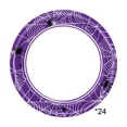 thumbnail image 1 of 24 Pack 9 Inch Spider Web Disposable Paper Plates, Halloween Spooky Print Heavy Duty Dinner Plates, Disposable Tableware for Indoor Outdoor Halloween Decorations Haunted House Birthday Party Supplies, 1 of 6
