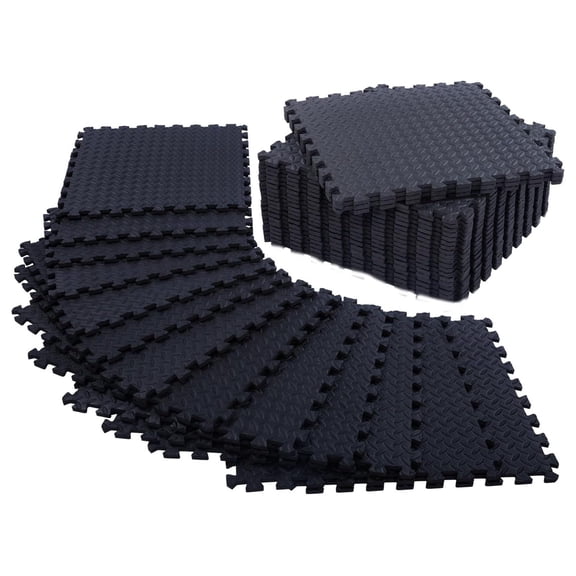 24 Pack, 96 SQFT - 24" x 24" - 1/2" Extra Thick Floor for Home Gym or Floor Padding - High-Density Interlocking Foam Floor Tiles for Gym Equipment, Play Area | Yoga, Cardio, Weights