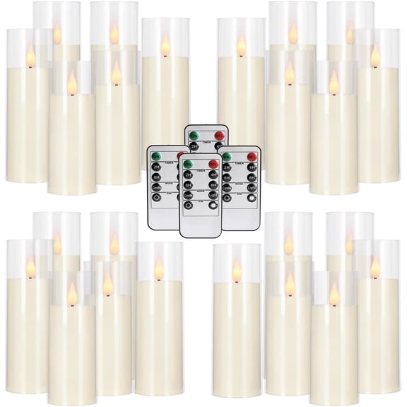 24-Pack A-Series Acrylic LED Flameless Candles with Remote Control,Outdoor Indoor - Perfect for Home Decor,Parties,and Special Occasions