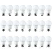 24 Pack A19 LED Light Bulbs 60W Equivalent, UL Listed, Dimmable, 3000K Warm White, E26 Standard Base, Flicker Free