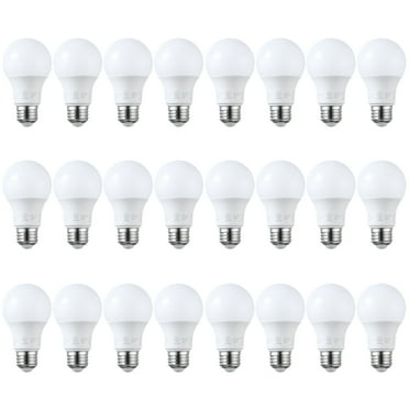24 Pack A19 LED Light Bulbs 60W Equivalent, UL Listed, Dimmable, 3000K Warm White, E26 Standard Base, Flicker Free