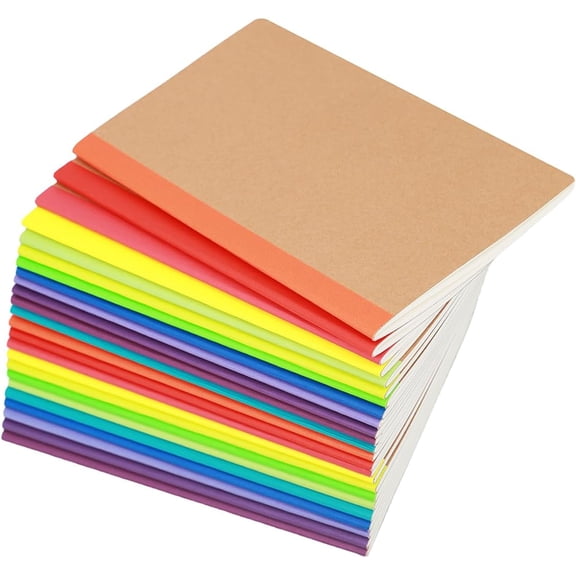 24 Pack A5 Kraft Notebook,Blank Pages - 60 Pages (30 Sheets),Sketch Book Bulk, 8.3x 5.5Small Kraft Notebook