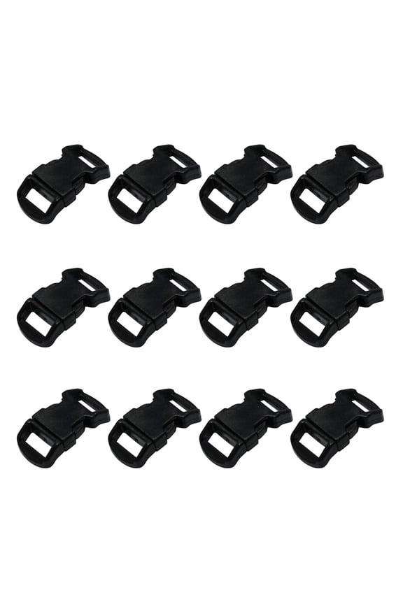 (24 Pack) ASR Outdoor Paracord Bracelet Buckle Set Black 20mm .75 Inch