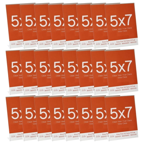 Studio Decor Acrylic Vertical Bent 5" x 7" Frame, Basics, 24 Pack