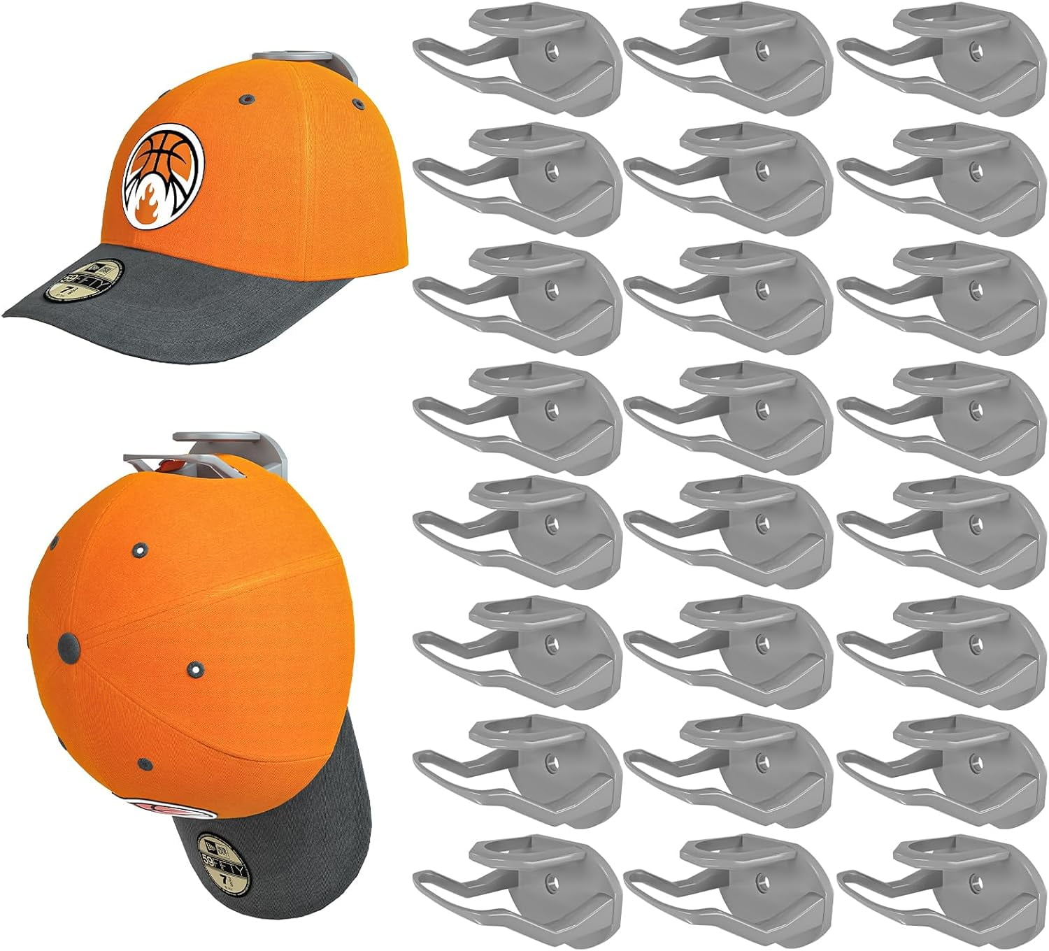 24 Pack Adhesive Hat Hooks for Wall, Strong Hat Rack for Baseball Caps ...