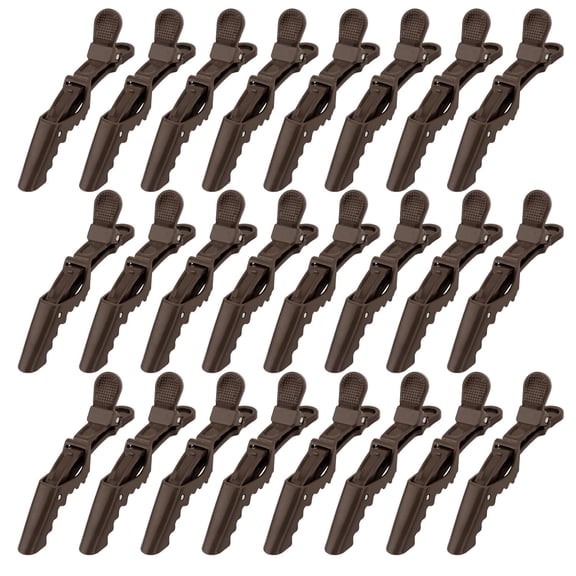 24 Pack Alligator Hair Clips, Professional Clips for Hair Sectioning, Hair Styling Accessories for Women Men Girls Teens,Dark Brown