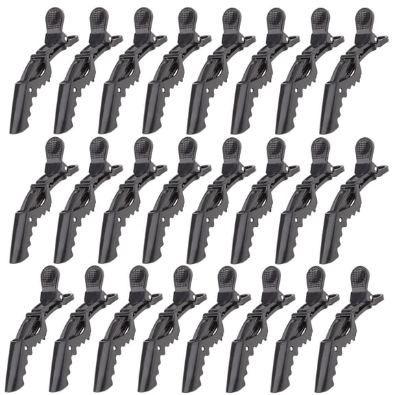 24 Pack Alligator Hair Clips for Styling Sectioning Large Salon Pro Hair Clips for Barber Clips for Hair Coloring, Cutting, Sectioning Big Gator Clips Hair Styling Accessories for Women Men, Black