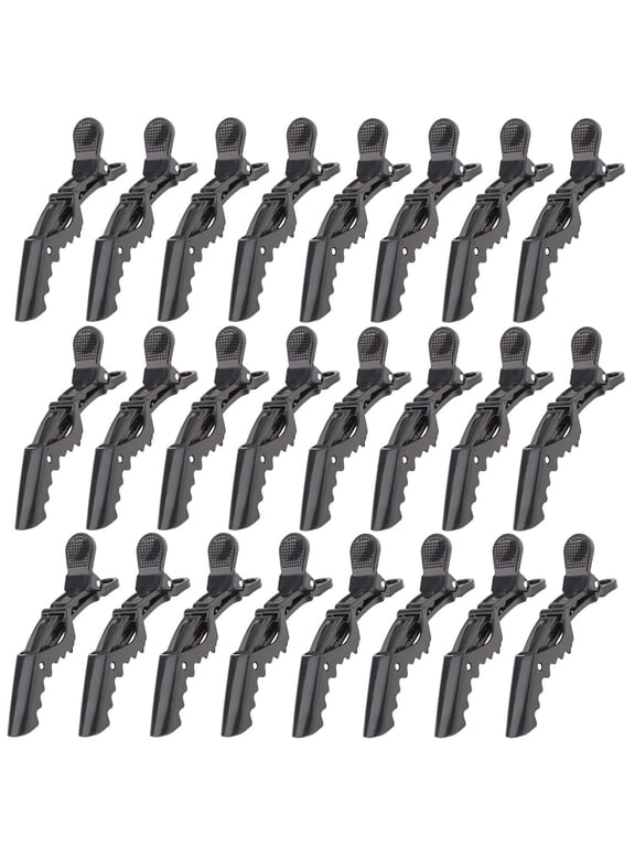 24 Pack Alligator Hair Clips for Styling Sectioning Large Salon Pro Hair Clips for Barber Clips for Hair Coloring, Cutting, Sectioning Big Gator Clips Hair Styling Accessories for Women Men, Black