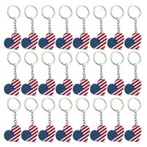 24 Pack American Flag Keychain, 4th of July Party Favors, Celebration Essentials (2 x 4 in)