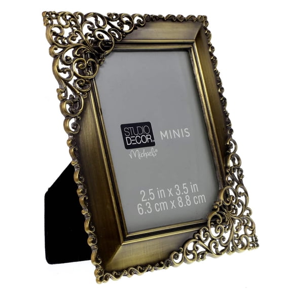 Studio Decor Antique Bronze Ornate 2.5" x 3.5" Mini Frame, 24 Pack