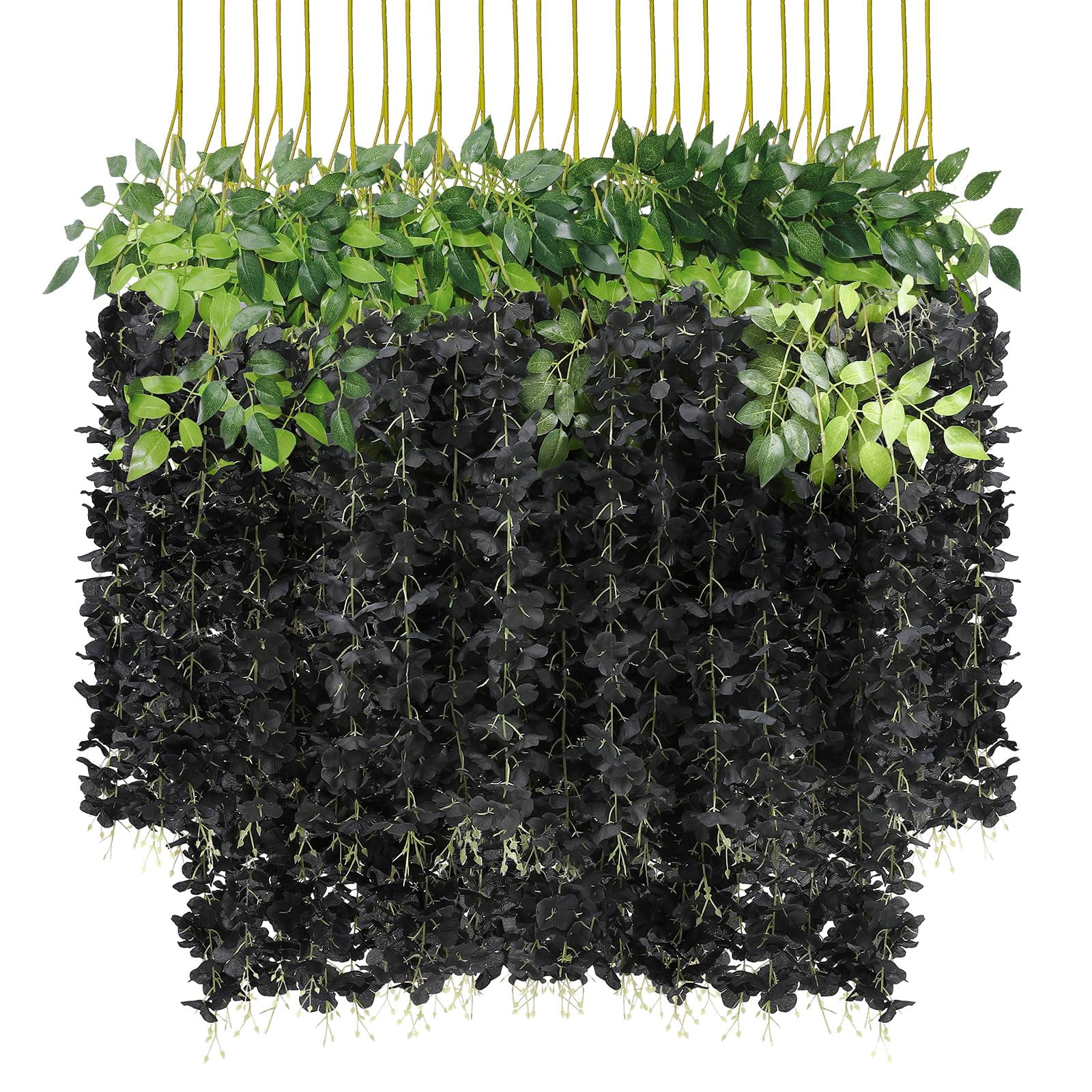 24 Pack Artificial Fake Wisteria Vine Ratta Hanging Garland Silk Flowers String Home Party Wedding Decor