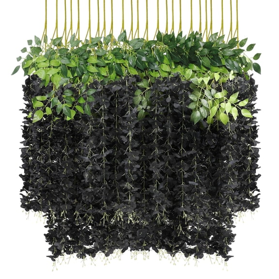 24 Pack Artificial Fake Wisteria Vine Ratta Hanging Garland Silk Flowers String Home Party Wedding Decor