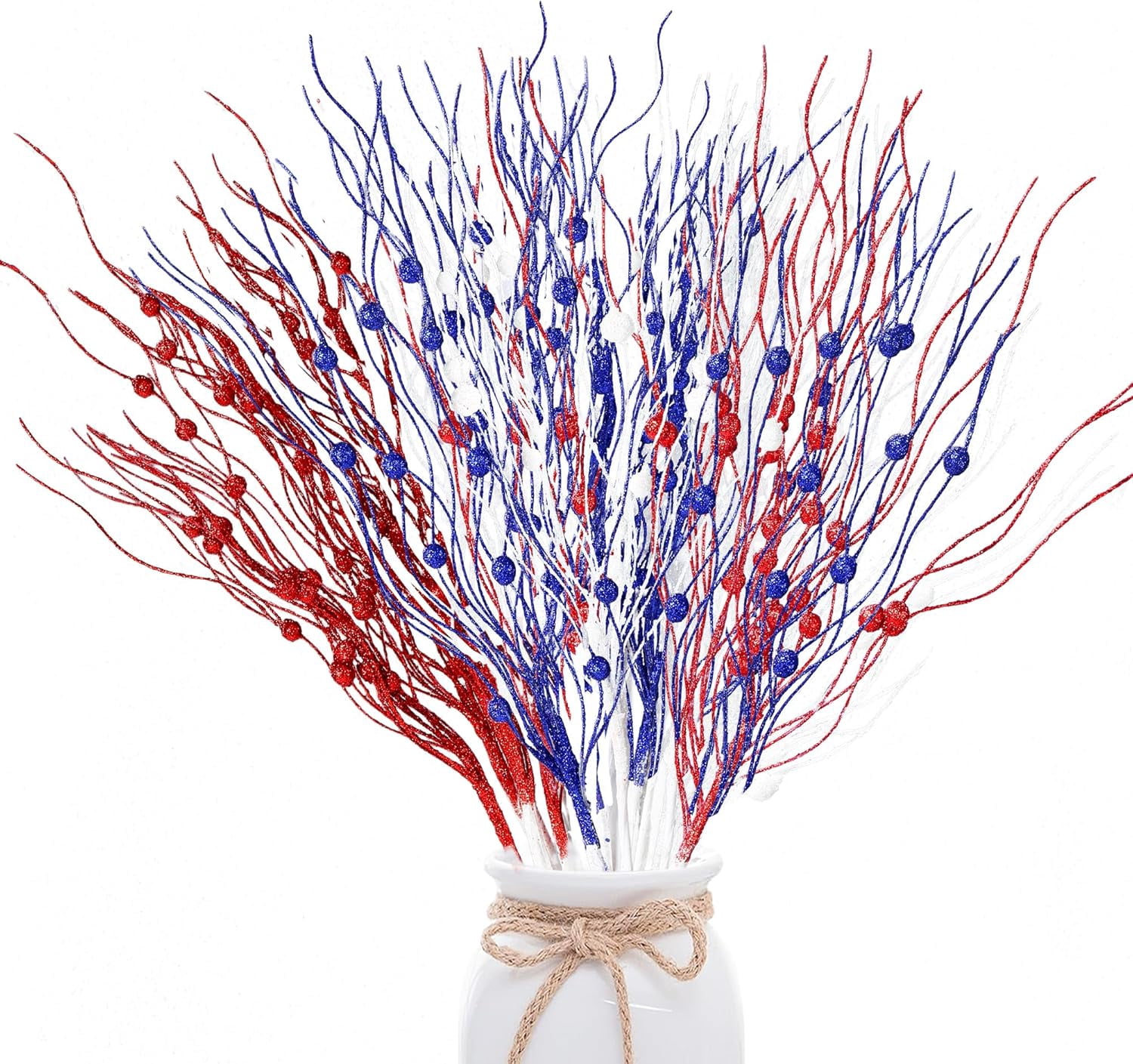 10 Pack Red Glitter Berry Picks – Fake Christmas Stems For DIY Tree, Wreath & Fireplace Decor - View #9