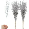 thumbnail image 1 of 24 Pack Artificial Glitter Berry Stem Ornaments Decorative Bead Sticks,Bexikou 17" Fake Berry Branch Picks Glittery Twigs Branches for Christmas Tree, Small Vase, Holiday, Wedding, Party (Silver), 1 of 5