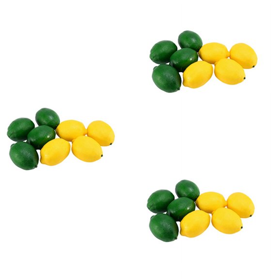 24 Pack Artificial Lemons Fruit for Vase Filler Home Kitchen Party Decoration, Yellow and Green