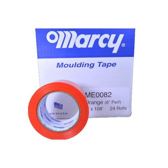 24 Pack Auto Glass Securing Tape All Weather No Residue 2" x 108' Orange Perforated (6")
