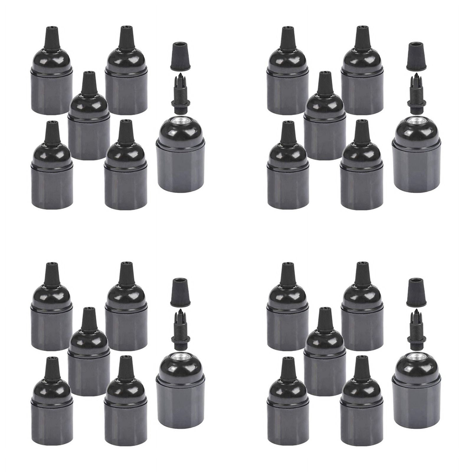24-Pack Bakelite Lamp Holder E26/ E27 Light Socket Vintage Bulb Socket ES Screw Lampholder for Ceiling/Pendent/Floor