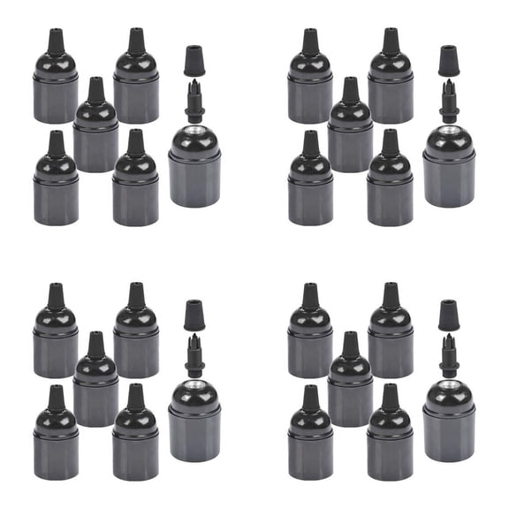 24-Pack Bakelite Lamp Holder E26/ E27 Light Socket Vintage Bulb Socket ES Screw Lampholder for Ceiling/Pendent/Floor