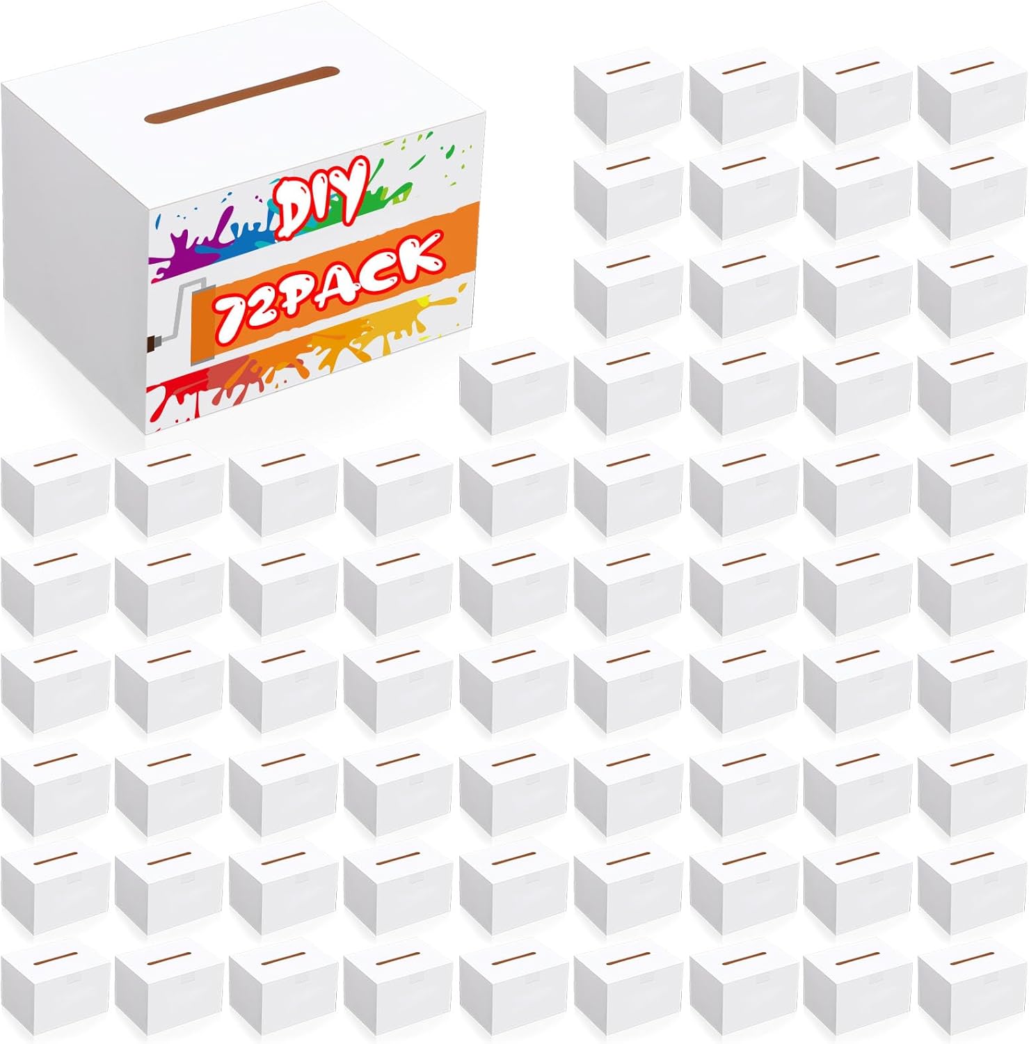 Competition Voting Box 24 Pack Ballot Raffle Box White Suggestions Donations 6 x 4.5 x 4 Inch ...