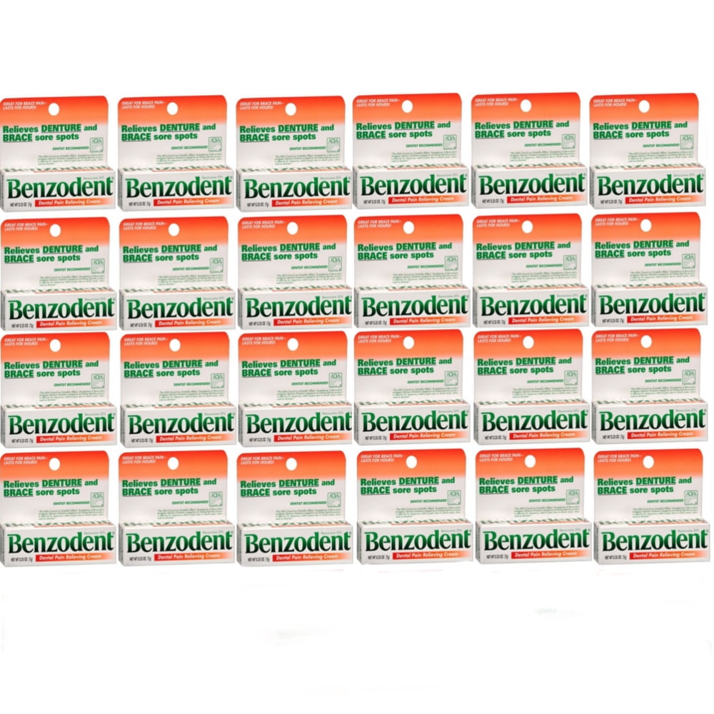 24 Pack Benzodent Denture Ointment 0.25 Oz Each