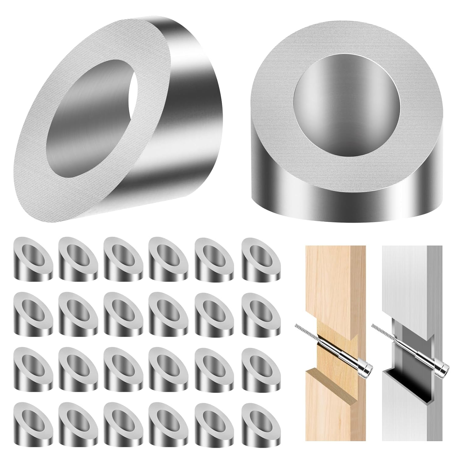 24 Pack Beveled Angle Washers 25/64