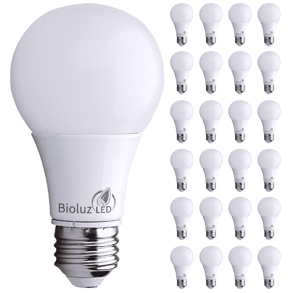24 Pack Bioluz LED 60 Watt LED Light Bulbs Non Dimmable