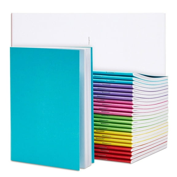 24 Pack Blank Books to Write Stories, A6 Colorful Notebooks Bulk, 4.3x5.5 in Unlined Travel Journals Scrapbooks for Sketching
