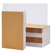 24 Pack Blank Journals Bulk, Kraft Paper Notebooks, Blank Books for Kids, Drawing, Sketching, 8.5 x 5.5 In (A5 Size, Brown)