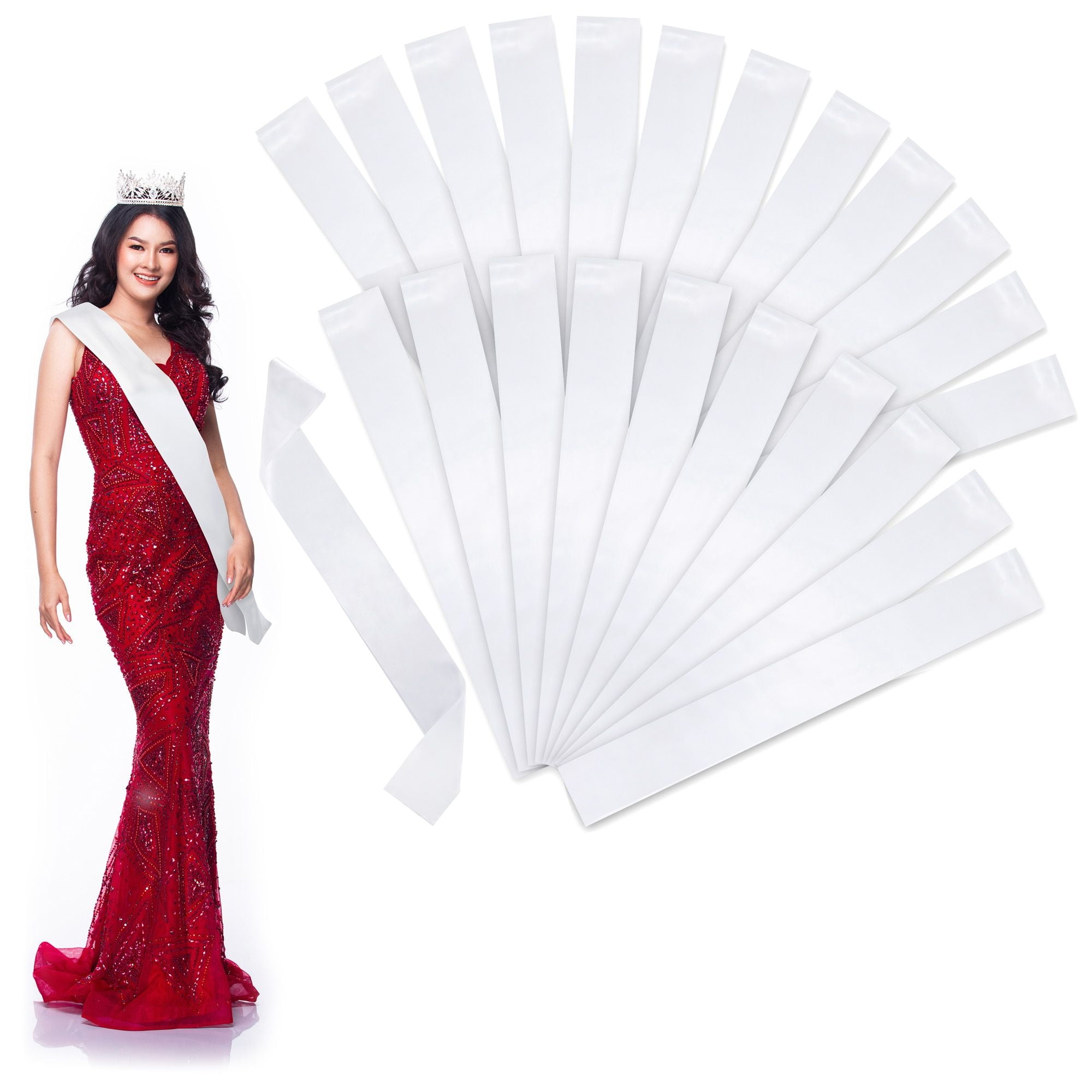 10-piece Prom King, Queen, and Court Sash Set
