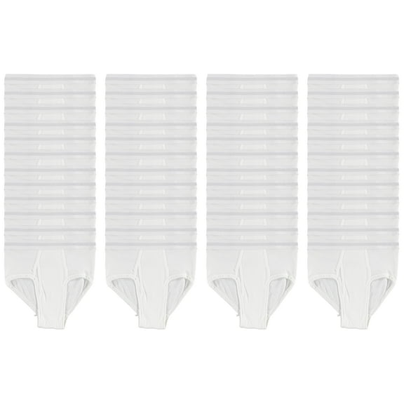 24 Pack Boys Cotton Underwear Briefs, White Colors Underpants for Children, Bulk Brief Packs