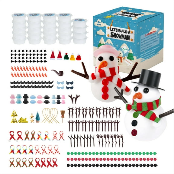 24 Pack Build a Snowman Kit Snowman Crafts,Modeling Clay Snowman DIY Kit, Christmas Stocking Stuffers,Christmas Crafts Xmas Gift (296pcs)