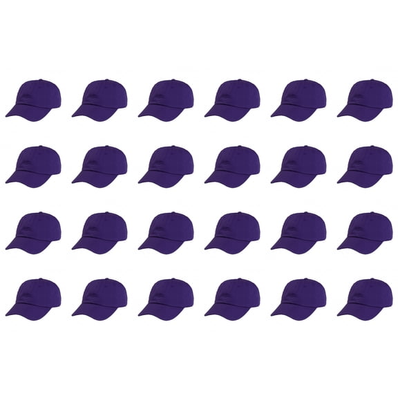 24 Pack Bulk Cotton Dad Hats Ideal for Events Teams or Printing Projects (Purple)