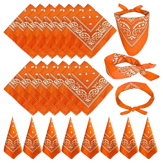 24 Pack Bulk Cowboy Bandanas, Multi-purpose Unisex Head Scarf, Neck Wrap & Face Cover Accessory