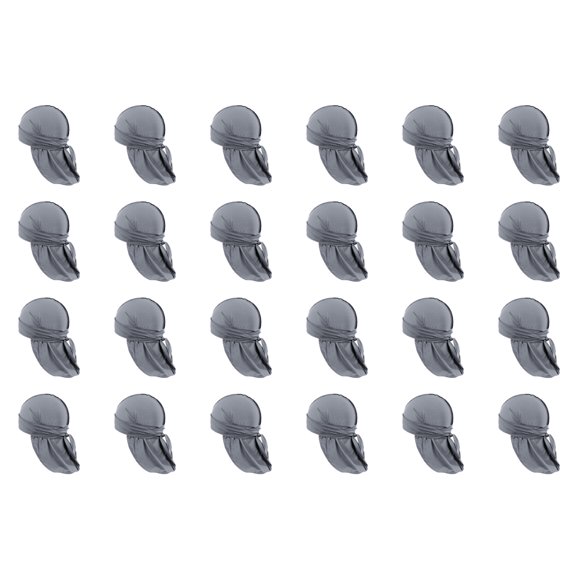 24 Pack Bulk Durags Ideal for Barbershops Events or Resale (Grey)