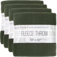 thumbnail image 1 of (24 Pack) Bulk Fleece Throw Blankets for Wedding Favors, Homeless Women, Men, Homes, Bed, Sofa, Couch, Office, Pet Blankets, Travel | Soft Warm Lightweight Throw Blankets in Bulk (Dark Green), 1 of 10