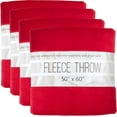 thumbnail image 1 of (24 Pack) Bulk Fleece Throw Blankets for Wedding Favors, Homeless Women, Men, Homes, Bed, Sofa, Couch, Office, Pet Blankets, Travel | Soft Warm Lightweight Throw Blankets in Bulk (Red), 1 of 9