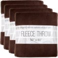 thumbnail image 1 of (24 Pack) Bulk Fleece Throw Blankets for Wedding Favors, Homeless Women, Men, Homes, Bed, Sofa, Couch, Office, Pet Blankets, Travel | Soft Warm Lightweight Throw Blankets in Bulk (Brown), 1 of 9