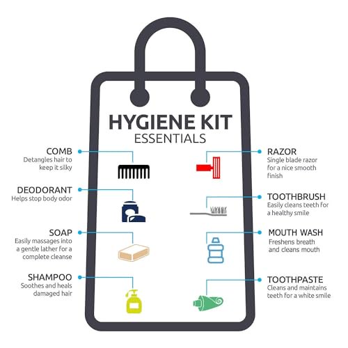 (24 Pack) Bulk Hygiene Supplies Kits for Homeless, Travel Hygiene