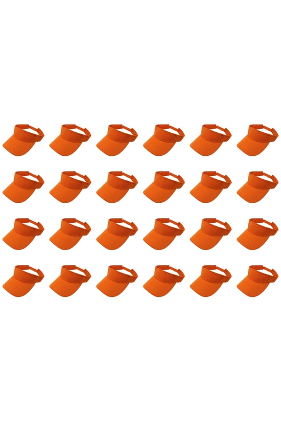 24 Pack Bulk Sun Visors Ideal for Events Teams or Promotions (Orange)