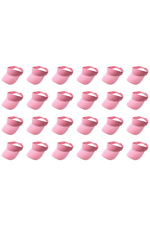 24 Pack Bulk Sun Visors Ideal for Events Teams or Promotions (Pink)