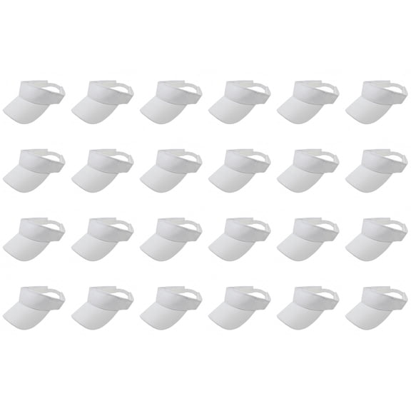 24 Pack Bulk Sun Visors Ideal for Events Teams or Promotions (White)